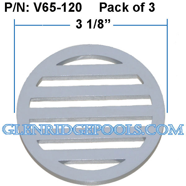 V65-120x3 : Val-Pak 3 x 1/4 Inch Plastic Drain Cover White Pack Of
